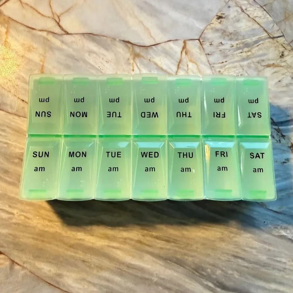 7 Day Pill Organizer Box AM PM Daily‎ Weekly Medication Holder Case